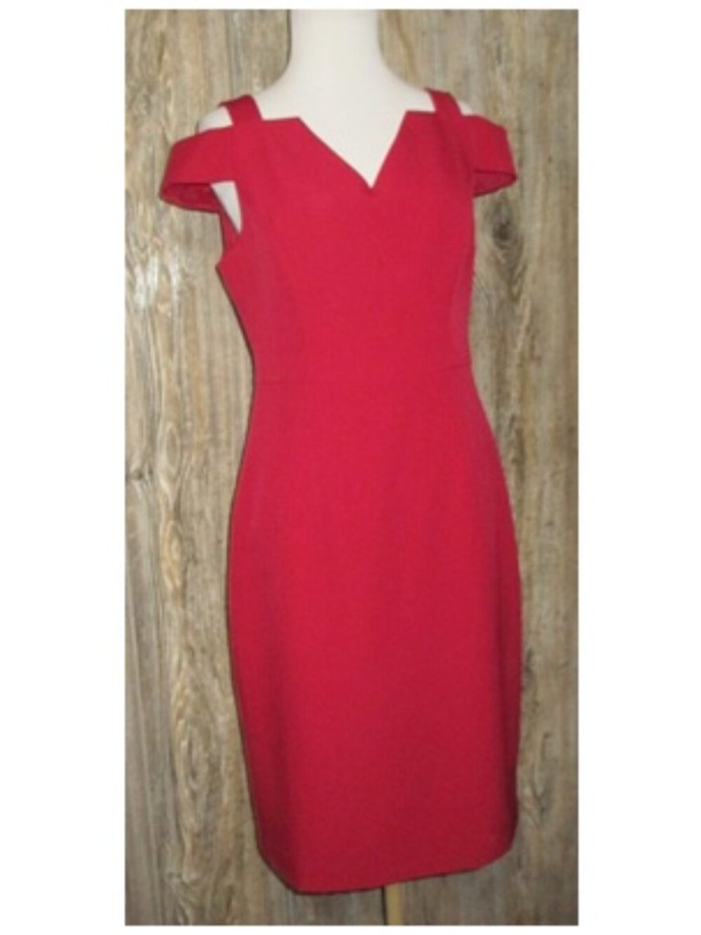 White House Black Market Womens Red Cocktail Dress Sz 4 Rock Punk Goth Classic